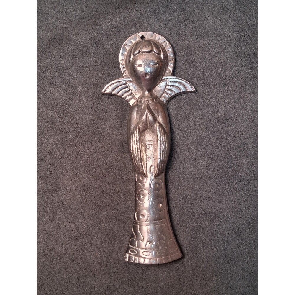 Mid-Century Aluminum Christmas Angel Decoration Flat Back